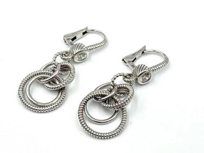 Pendientes colgantes Judith Ripka de plata esterlina circonita cúbica círculo Foto 1 de 3