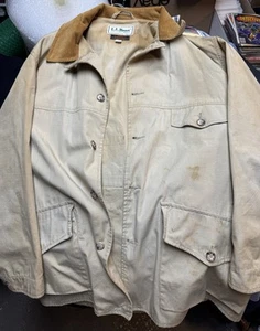 L.L. Bean Vintage Barn Jacket Corduroy Collar Made in USA Chore Utility SIZE 44 - Picture 1 of 8