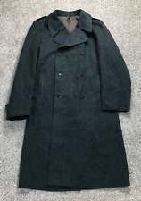 VINTAGE Military Trench Coat Swiss Army Double Breasted Wool Fish Tail 1960s