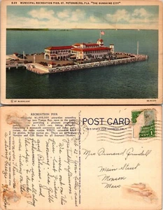 Municipal Recreation Pier St Petersburg Florida FL Postcard - Picture 1 of 1