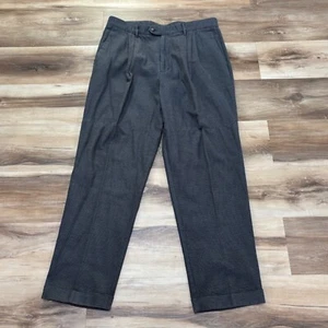 Vintage Dockers Pants Mens 38 x 32 Gray Plaid Pleated Class A Military Chino 90s - Picture 1 of 11