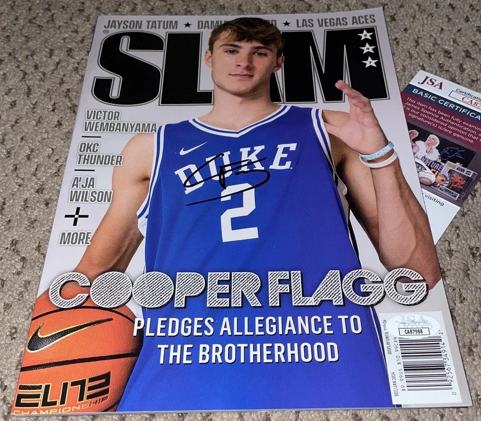COOPER FLAGG SIGNED SLAM MAGAZINE DUKE BASKETBALL JSA AUTOGRAPH NO LABEL - Image 1 of 1