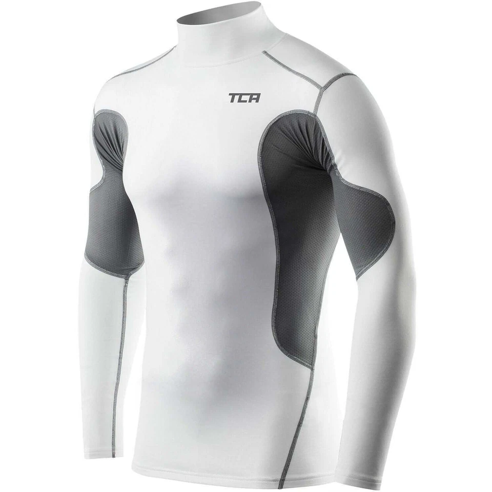 TCA SuperThermal Mock Junior Compression Top White Long Sleeve Kids Running Run - Image 1 of 1