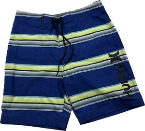 Hurley Board Shorts Serape Stripes Blue Swim Men's Size 33 - Picture 1 of 15