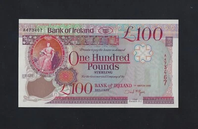 Ireland Northern BANK OF IRELAND 100 Pounds 2005 P-82 GEM UNC RARE - Image 1 of 2