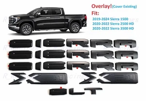 Overlay Matte black X31 Off Road Sierra SLT Emblem 2019-24 1500 2500HD 3500HD - Picture 1 of 7