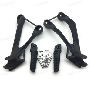 Black Rear Passenger Foot Pegs Bracket Fit For kawasaki Ninja ZX6R/636 2005-2008 - Foto 1 di 9
