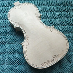 Diseño de talla corporal de violín 4/4 flor tallada a mano blanco violín abeto de arce - Imagen 1 de 3