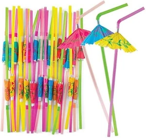 20PCS Straws Disposable Straws Drinking Plastic Cocktail Umbrella Drink Straws C - Picture 1 of 7