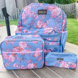 NWT Matilda Jane Harlow Floral Backpack + pencil Case + Lunch Bag 3 pcs SET NWT - Picture 1 of 3