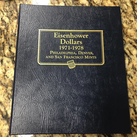 Complete 1971-1978 PDS Eisenhower Dollar 32 Coins in New Whitman Album Cover