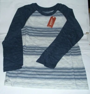 Arizona Jean Co. Boys Long Sleeve T-shirt Blue Striped Tee Size 5 New with Tag - Picture 1 of 3