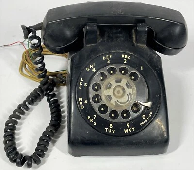 Teléfono de mesa de escritorio giratorio negro Western Electric USA G1 1965 vintage Foto 1 de 4