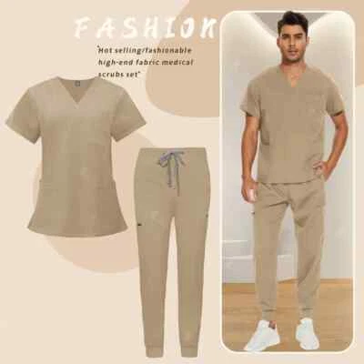 Uniformes de enfermería unisex uniforme clínico médico hombres médico enfermera conjuntos exfoliantes  Foto 1 de 4