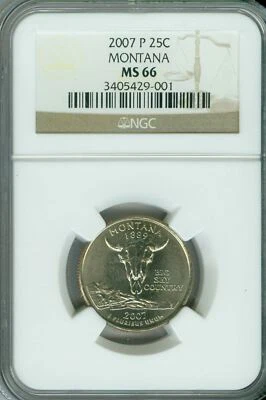 2007 P MONTANA QUARTER NGC MS66 2ND FINEST BUSINESS STRIKE  * - Image 1 of 2