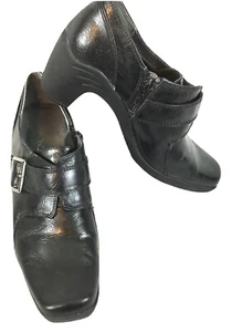 Areosoles schwarze Leder Booties Größe 8 Stiefeletten Schuhe mittelhoher Absatz - Bild 1 von 11