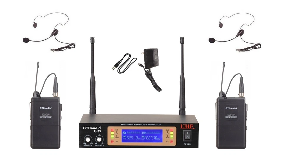 GTD Audio 2Ch UHF  Handheld Lavaliere Wireless Microphone Mic System  NEW 35LL  - Image 1 of 1