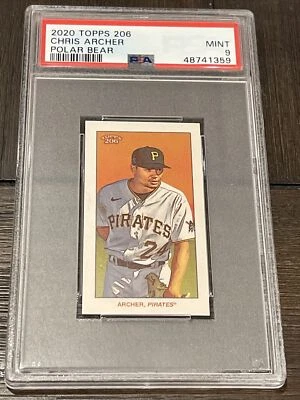 2020 Topps 206 Polar Bear Back CHRIS ARCHER 33 Made PSA 9 Mint Pop 1 1/1 - Image 1 of 2