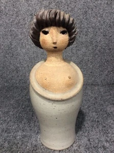 Schöne Jacob E Bang Denmark Studiokeramik figürliche Kultur Vase - Bild 1 von 8