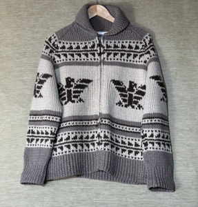 Polo Ralph Lauren Cardigan Size L Navajo Eagle Chunky Hand-Knit Zip Up - Picture 1 of 13