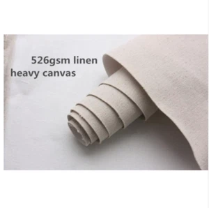 Primed Canvas Roll Long Blank Linen Blend 526 GSM 156cm Wide Artist Quality - Picture 1 of 7