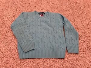 Polo Ralph Lauren BOY'S 100% kaszmir dzianina kablowa sweter wodny niebieski RL 67 rzadki 4T