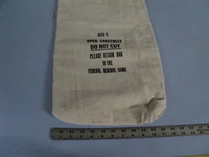Federal Reserve Canvas Bank Bag SIze E  18-5/8" x 12" - Picture 1 of 6