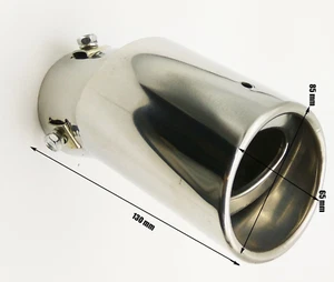 Universal Twin Doppel Auspuff Spitze Blende Rohr Endschalldämpfer Chrom Edelstahl - Bild 1 von 4