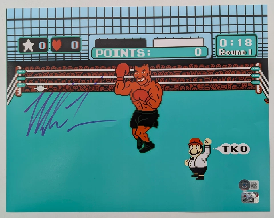 Foto de boxeo firmada por Mike Tyson 8x10 1987 Punch Out 11x14 AUTO BAS holograma certificado de autenticidad Foto 1 de 1