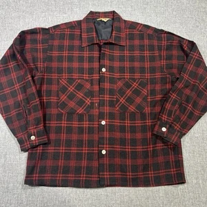 Camisa Woolmaster Verdadera Vintage Talla M Años 60 Camisa de Tablero Parche Bolsillo Cuadros *leer* - Imagen 1 de 16