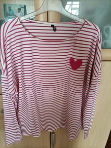 Leichter Pulli Gr. M gestreift mit ❤️ Herz - Bild 1 von 3