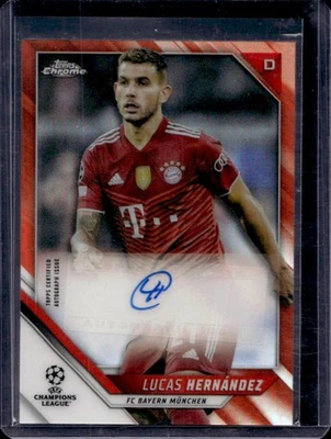 2021 Topps Chrome UEFA Lucas Hernandez Auto Orange Refractor #4/25 - Image 1 of 2