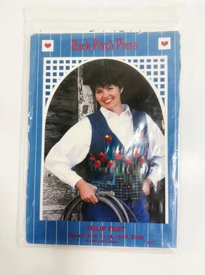 Back Porch Press ~ Tulip Vest UnCut Sewing Pattern Vintage 90's Sz. XS-XL - Image 1 of 3