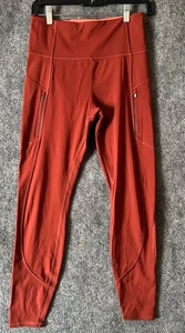 ATHLETA Rainier leggings Ancient Mahogany coquette zippered side Pockets S - Picture 1 of 16