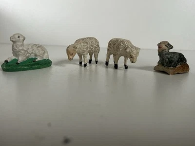 Devineau santon ancien crèche de Noël Moutons Agneaux 4 cm - Photo 1/4
