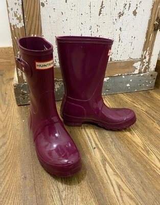 Hunter Original Botas de Lluvia Impermeables de Goma Talla 6 Borgoña Baya Morado  Foto 1 de 4