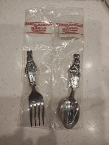 NEW SEALED REED & BARTON VINTAGE Bunkins SILVERPLATE 2 PC BABY SET FORK SPOON - Picture 1 of 7