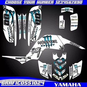 yamaha raptor 660 kit graphics decals stickers atv wrap quad all year raptor660 - Picture 1 of 8