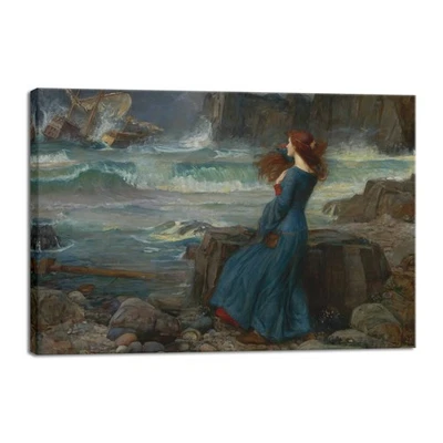 Canvas Wall Art Miranda The Tempest 1916 by John William Waterhouse Classic Art - Image 1 of 4