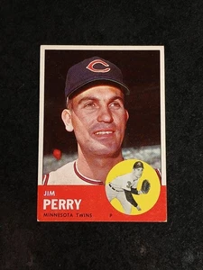 Carta Baseball Vintage 1963 Topps #535 Jim Perry Minnesota Twins EX - Foto 1 di 14