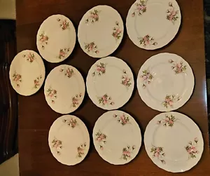 Cannonsburg China Dinner Plates, The Hallmark Rose Bouquet, 22 Karat Gold Rimmed - Picture 1 of 2
