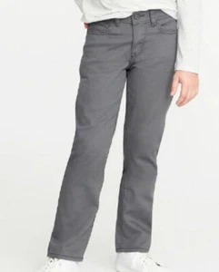 Old Navy Boys Gray Solid Cotton Straight C KNIGHTIM Denim Jeans Size 10 - Picture 1 of 12