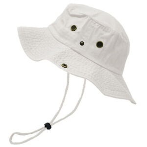 Summer 100% Cotton Bucket Hat Fishing Camping Safari Boonie Sun Wide Brim Caps