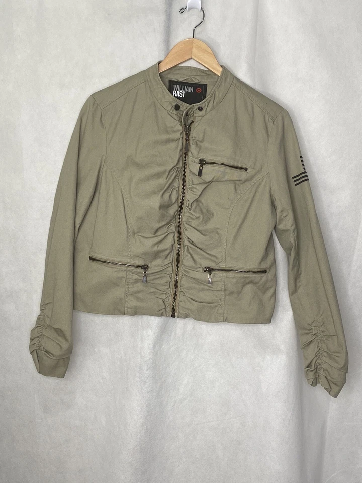 William Rast for Target Military Style Gathered Jacket Green Cotton Size Xl - Image 1 of 4
