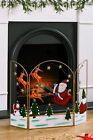 Christmas Decoration Santa Fireguard Sleigh Metal Scene Decorative Display 9849