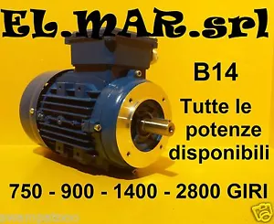Motore Elettrico Trifase Flangiato B14 2800 1400 900 750 giri 2 4 6 8 poli 400 V - Foto 1 di 9