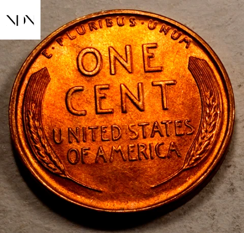1944-S Lincoln Wheat Penny Cent - Gem BU Red Cover