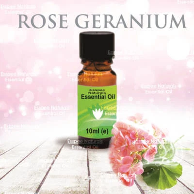 ESSPEE NATURALS Rose Geranium Essential Oil 10ml - 100% Pure - For Aromatherapy & Home Fragrance