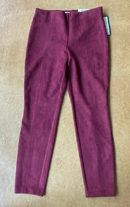 New Charter Club Women Faux Suede Skinny Leg Pants, Harvest Wine, Size 8 - Picture 1 of 2