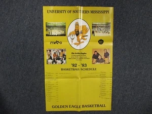 1982 Southern Miss Mens Basketball Poster(w/M. K. TURK/MIKE JONES/ROBERT McINNIS - Picture 1 of 7